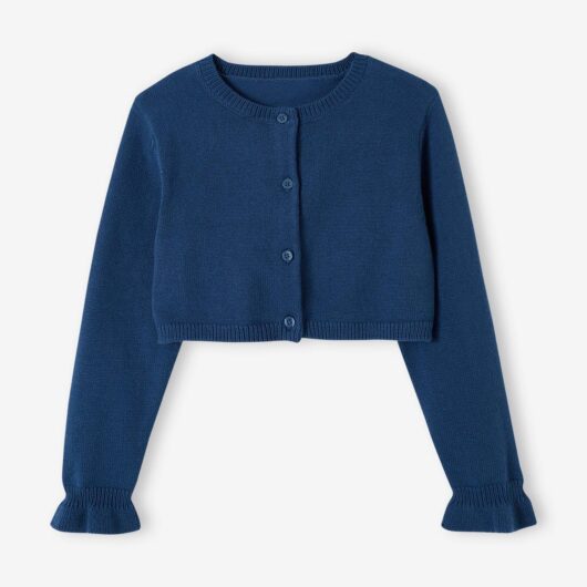 Bolero Cardigan for Girls chambray blue