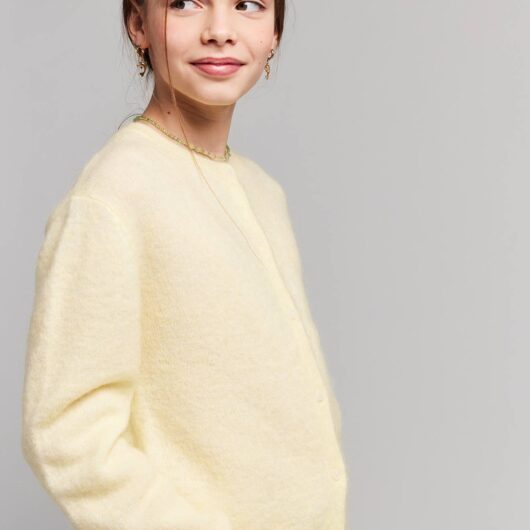 Buttoned cardigan pale yellow