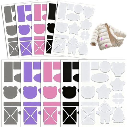 CCYKXA 10 pcs Down Jacket Repair Patches, Self-Adhesive Nylon Fabric Repair Patches, Waterproof Textile Self-Adhesive Patches, Down Jacket Repair Kit