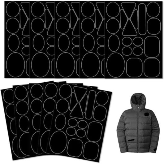 CCYKXA 10-piece down jacket repair kit, fabric repair patches, nylon, self-adhesive, waterproof, tear-resistant - for repairing holes in clothing