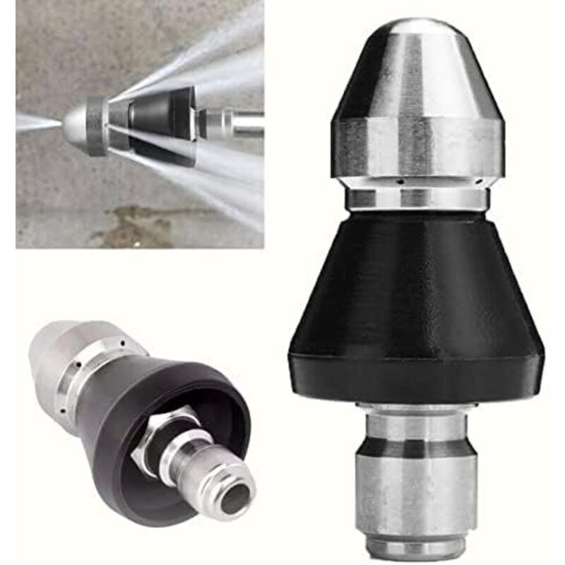 Cleaning Tool High-Pressure Nozzle Kit for Pressure Washer, Nozzle, 1/4 High-Pressure Drain Nozzle Sewer Pipe Cleaner Pressure Washer