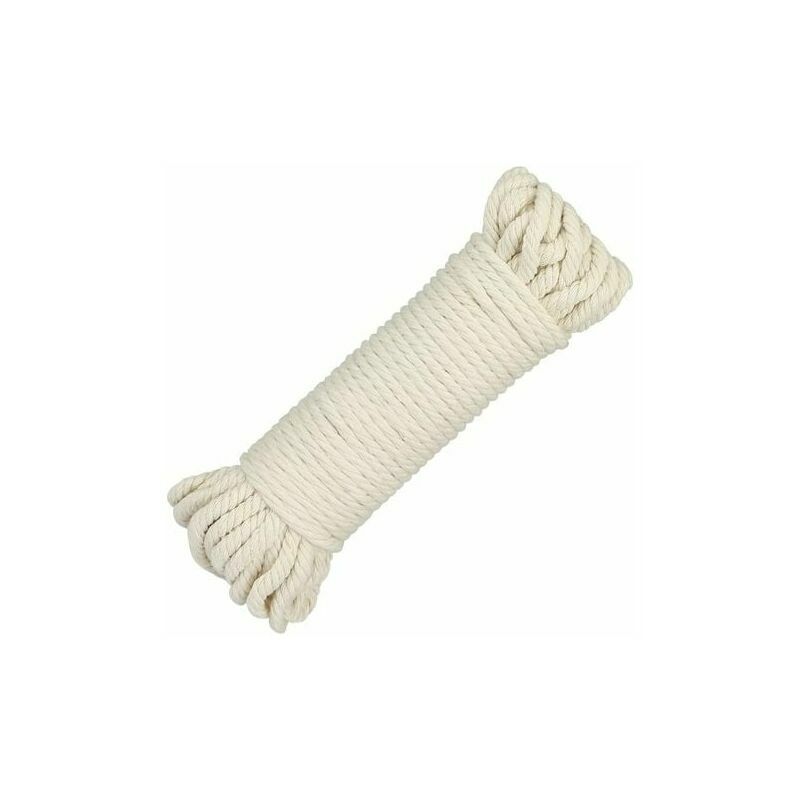 Dewdat - 10mm Natural Cotton Macrame Rope 10 Meters Macrame Cotton Cord for Plant Hangings Bohemian Decor Packaging Knitting