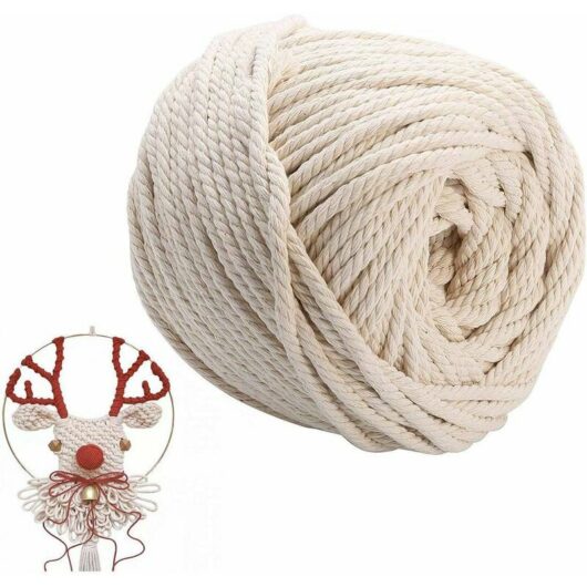 Dewdat - Macrame yarn 5mm, cotton yarn, cotton yarn, knitting yarn, warp yarn, cotton yarn, diy craft, plant hanger, natural cotton