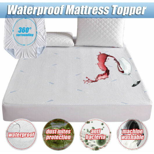 Dewdat - waterproof anti dust mite mattress topper cover (small double 200X200X30cm)