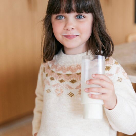 Girl's jacquard jumper with sparkly details vanilla