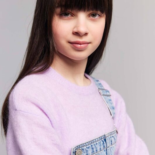 Girl's short-sleeved jumper JONEN lilac