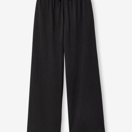 Girl's wide-leg knitted trousers anthracite
