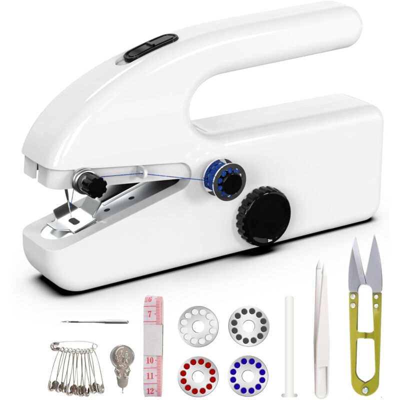 Handheld Sewing Machine, Two Dear, Mini Sewing Machine, Easy to Use and Quick to Sew Suitable for Clothing, Fabric, diy Home Travel Electric Handheld