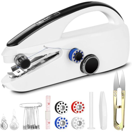 Handheld Sewing Machine for Beginners, Mini Dual Speed Sewing Machine for Fast Sewing, Portable Sewing Machine for Various Fabrics, Ideal for diy,