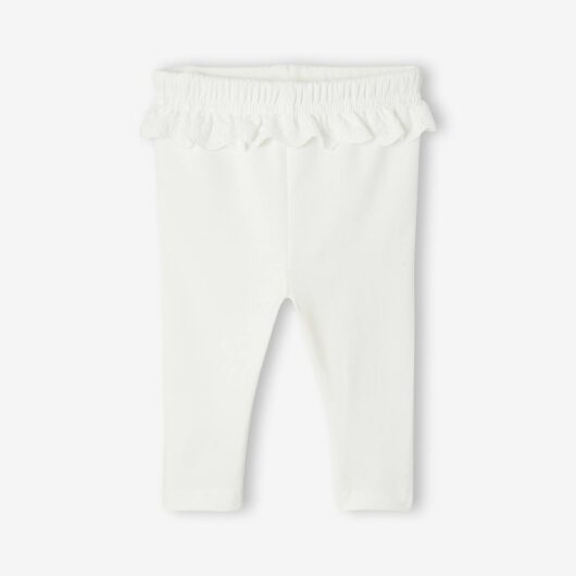 Jersey Knit Leggings for Newborn Girls ecru