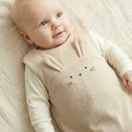 Jersey Knit Sleeping Bag for Babies, RABBIT sandy beige
