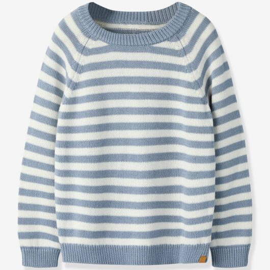 Lil' Atelier MINI striped knitted jumper for boys ecru