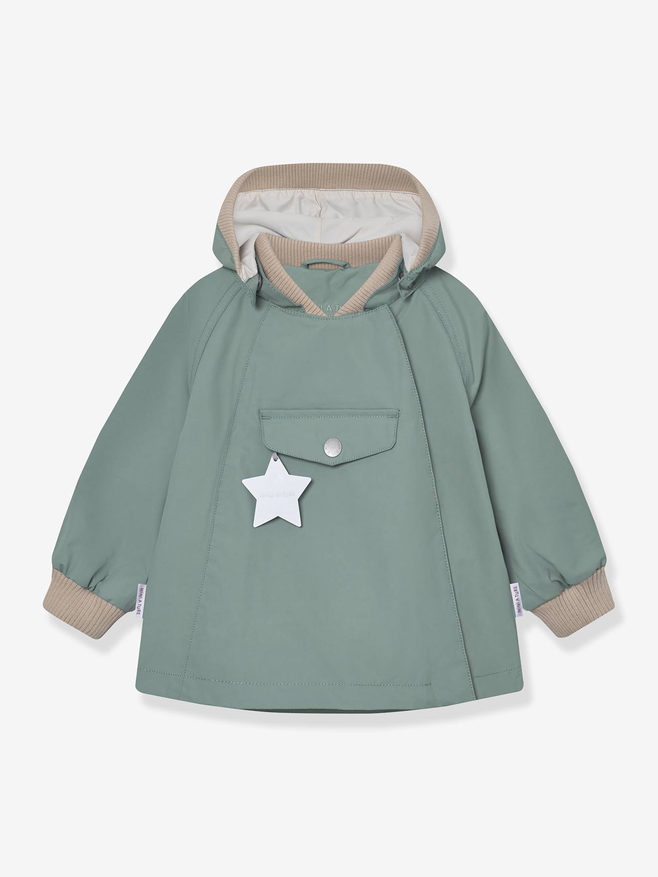 MATWAI Mid-Season Jacket for Baby Girls, MINI A TURE sage green