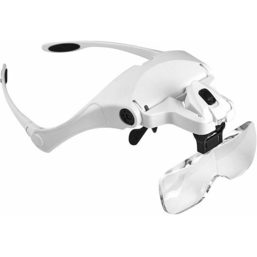 Magnifying Glasses with 2 led Lights, Head-Mounted Magnifying Glasses Hands-Free Magnifying Glass for Sewing, Reading, Repairs, Jewelry, Watches and
