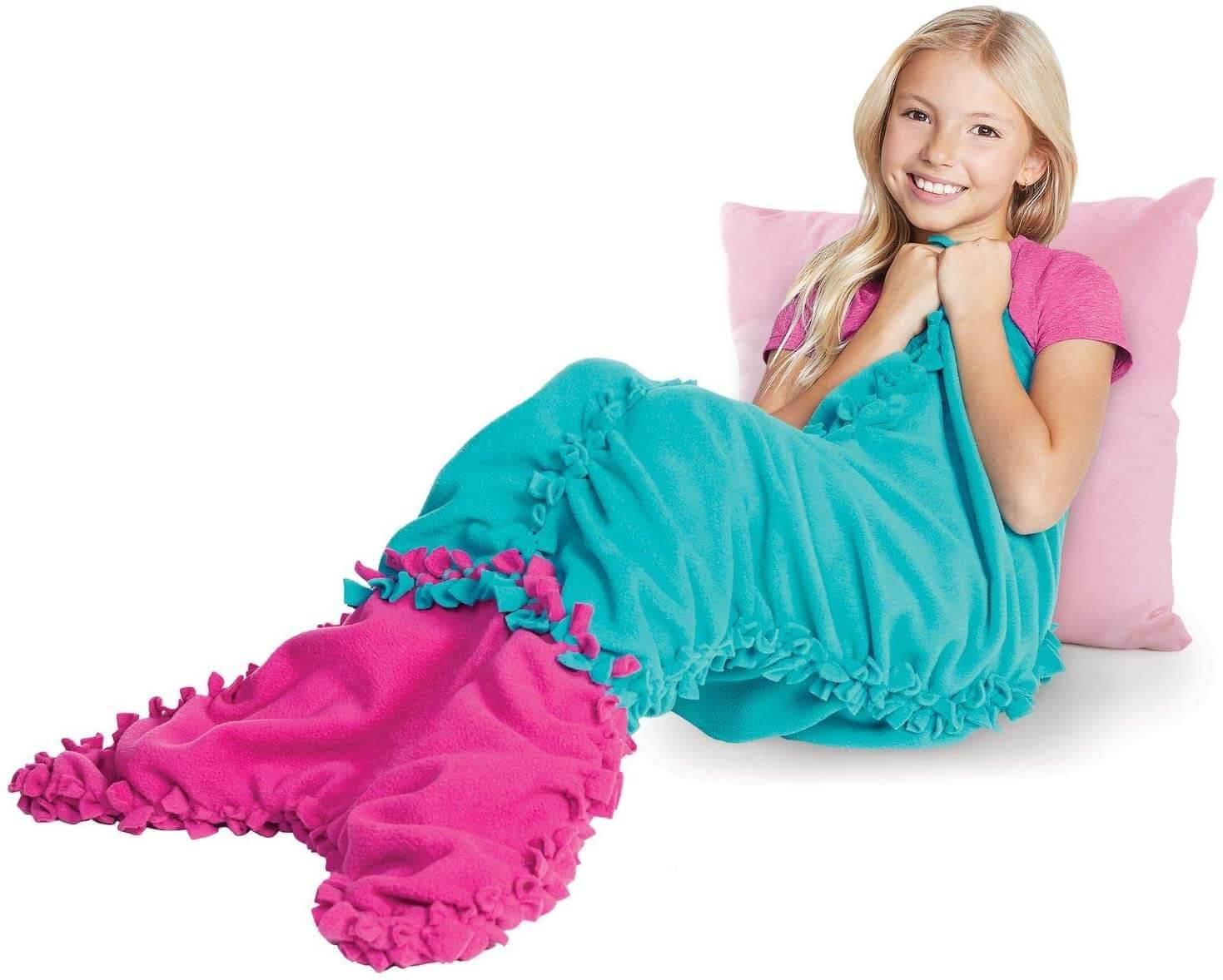 Make It Real Knot a Unicorn & Mermaid Blanket Set