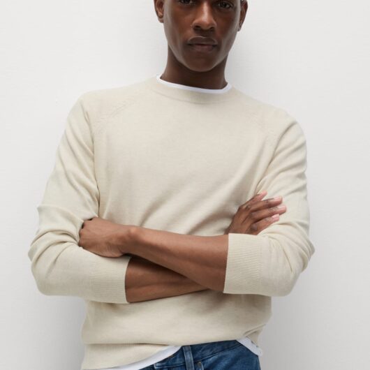 M&S Pure Cotton Crew Neck Jumper Navy