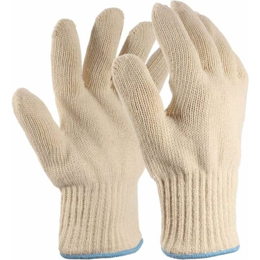 Mumu - Pair Heavy Duty Large Heat Resistant Oven Gloves with Fingers Heat Resistant Thick Knit Cotton Gloves for Air Fryer Grill Gardening Gloves for