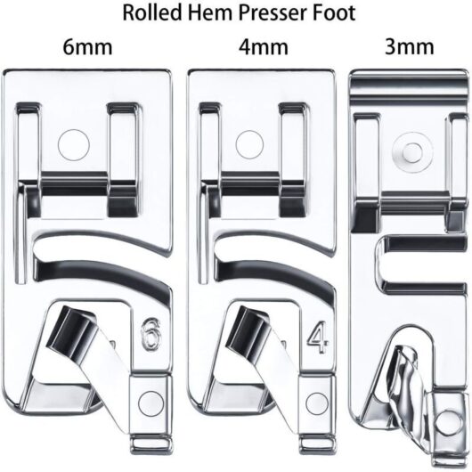[NEVER USED] Set of 3 rolled hem presser feet, narrow sewing machine presser foot for sewing machine
