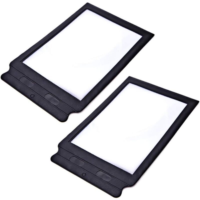 Odipie - A4 Full Page Reading Magnifier,2 Pack Large Reading Magnifying Glass 3X Rectangular Plastic Low Vision Magnifier for Elderly Old Father