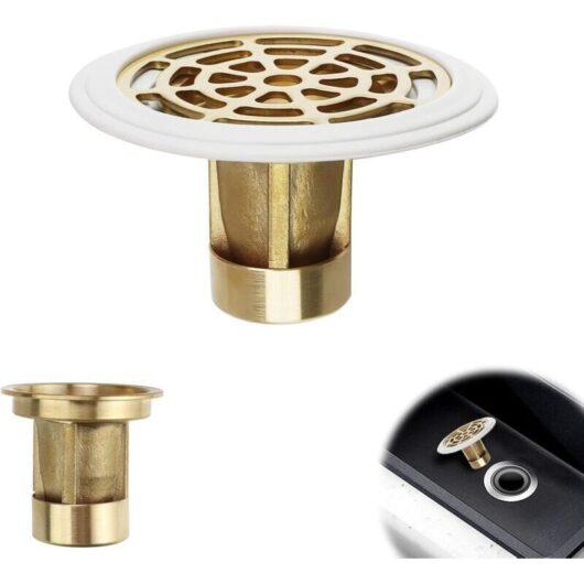 Odipie - Shower Drain, Shower Drain with Rubber Ring, Copper Shower Plug, for Floor Drain and Bathroom, for Hole Diameter 27-55 mm,7.74.1cm
