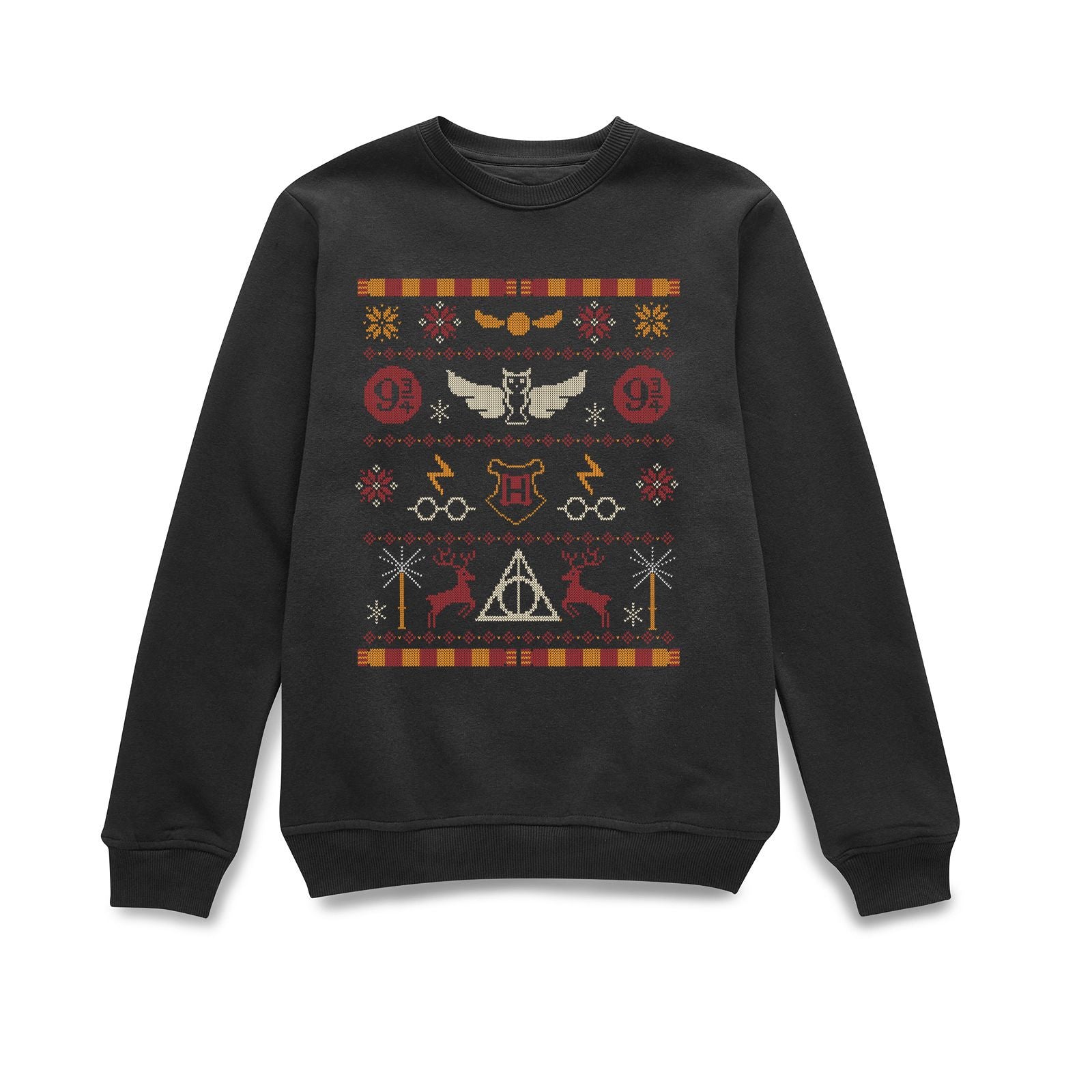 Official Harry Potter Christmas Knit Sweatshirt - Black - S