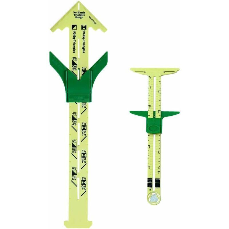 Orchidée - T-Slide Gauge Sewing Measuring Tool Seam Allowance 5 in 1 Patchwork Ruler