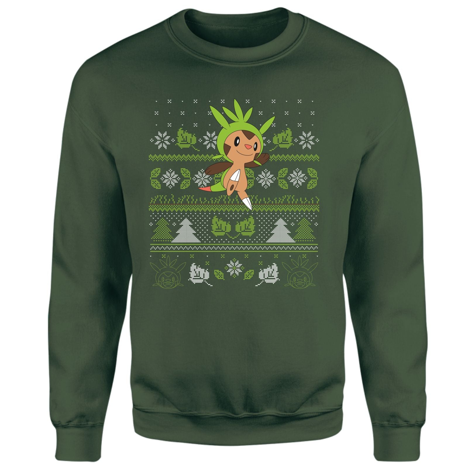 Pokemon Chespin Christmas Christmas Jumper - Green - XS