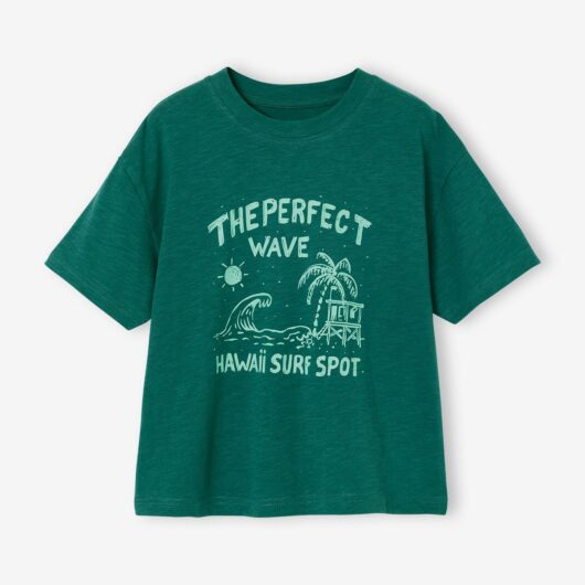 Printed boy's t-shirt english green