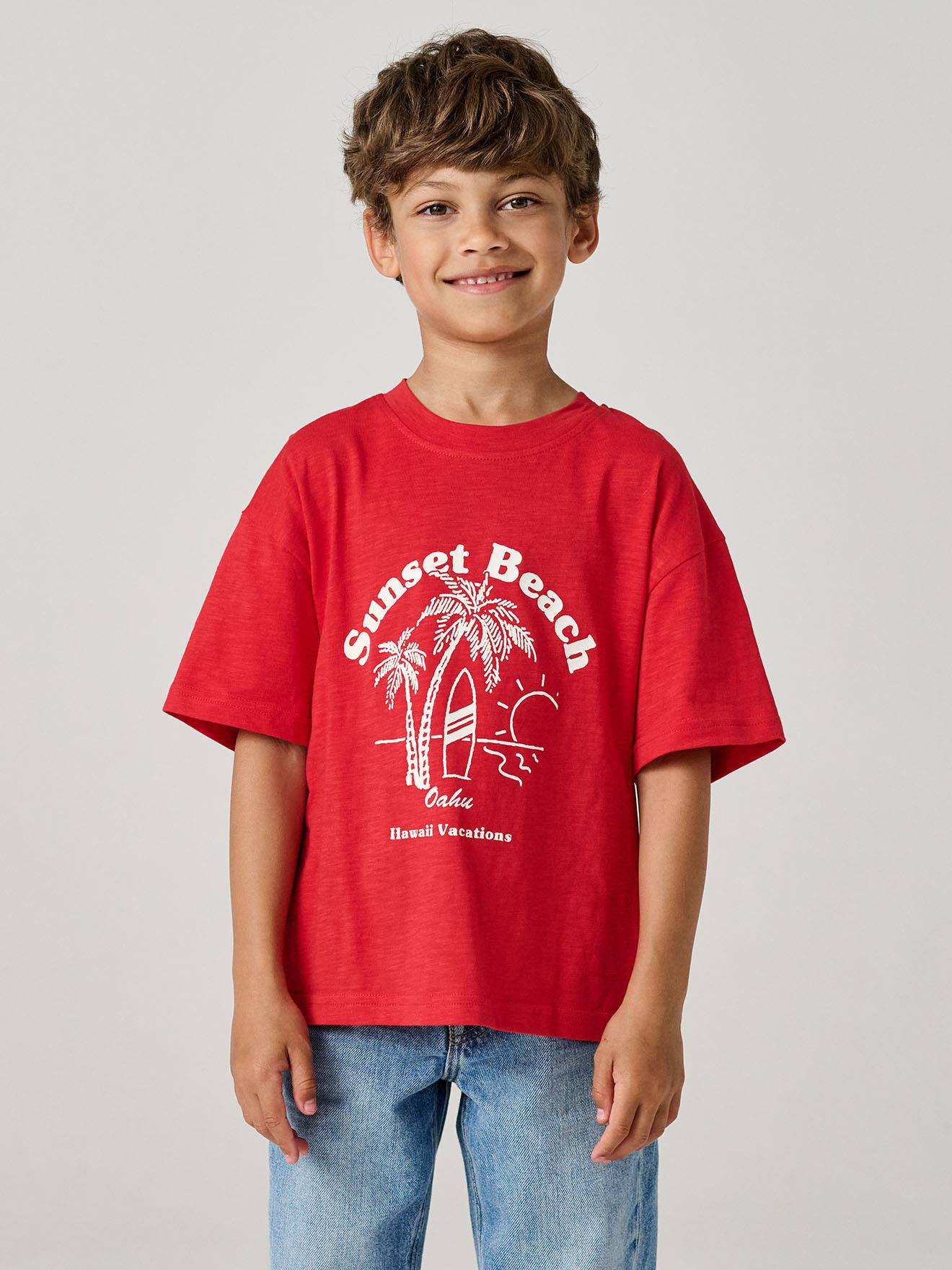 Printed boy's t-shirt red