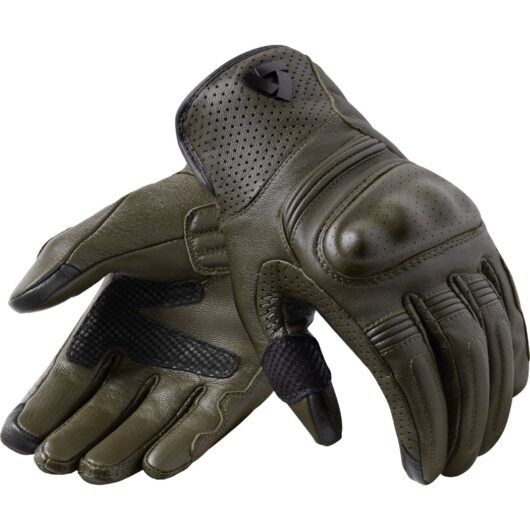 Rev It Monster 3 Leather Motorcycle Gloves XXL Dark Green