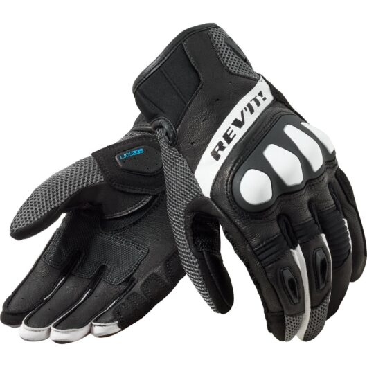 Rev It Ritmo Leather Motorcycle Gloves S Black Grey