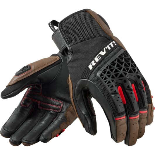Rev It Sand 4 Leather Motorcycle Gloves 3XL Brown Black