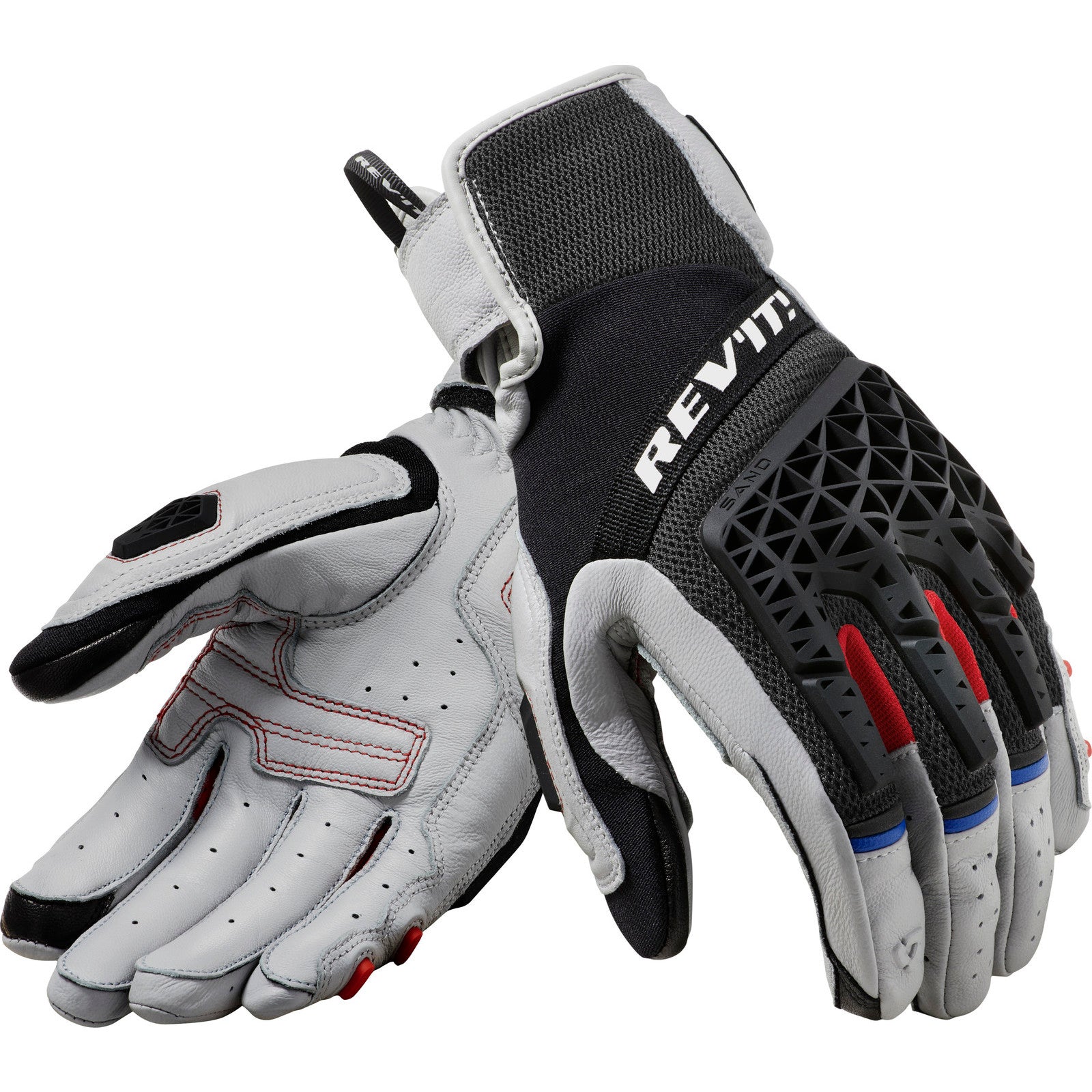 Rev It Sand 4 Leather Motorcycle Gloves S Light Grey Black