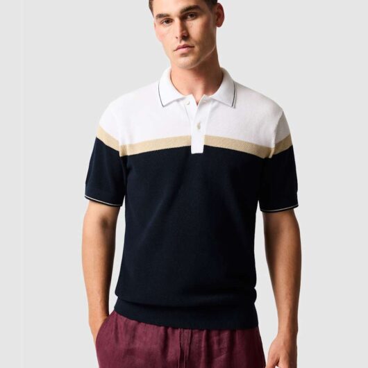 Rodd & Gunn Barret Reef Pure Cotton Knitted Polo Shirt Black Mix