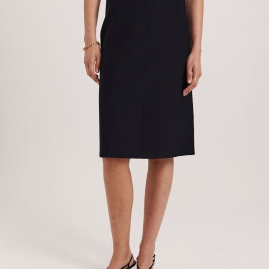 SABA Knitted Knee Length Skirt Black