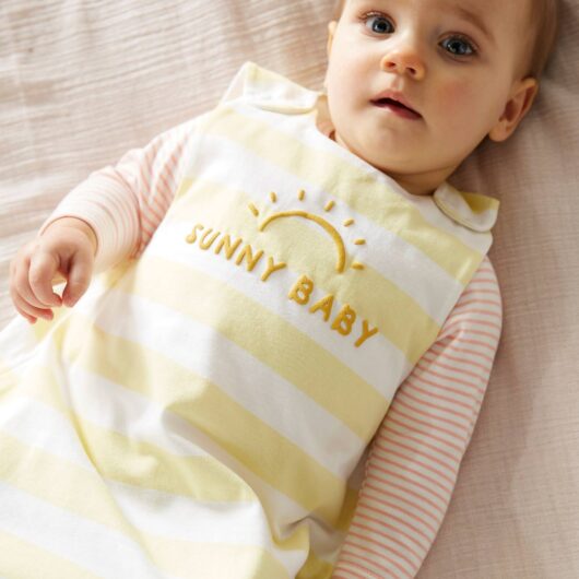 Summer Special Baby Sleep Bag, Summer Baby yellow light striped
