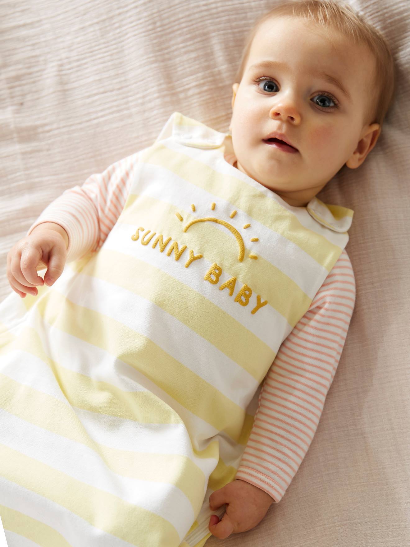 Summer Special Baby Sleep Bag, Summer Baby yellow light striped
