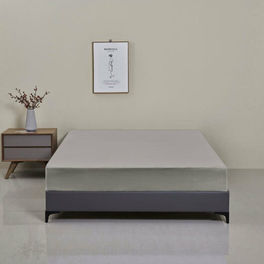 Sweevt - Horizontal Knit Fitted Sheet, 180cm x 200cm x 30cm - Gray