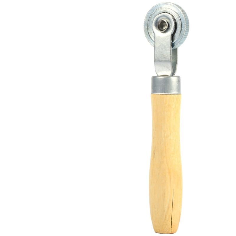 Tire repair tool kit, roller bearings, puncture patches, inner tube sewing, wooden handle