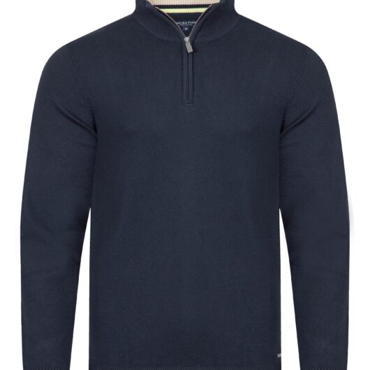 Weird Fish Blaine Fine Knit 1/4 Zip Jumper Midnight Size 2XL