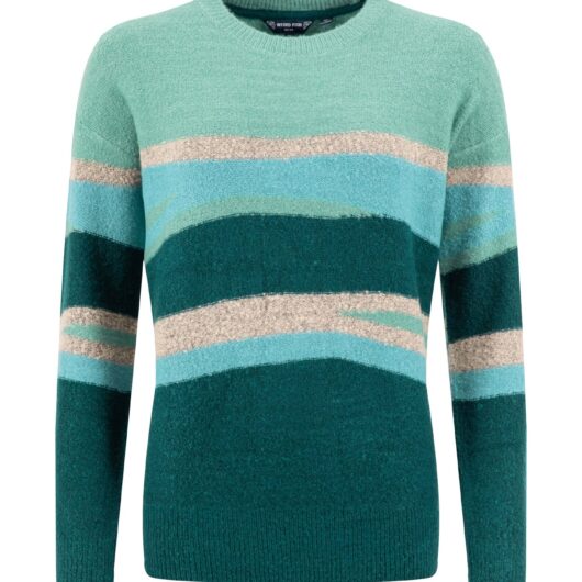 Weird Fish Chiltern Intarsia Knitted Jumper Deep Teal Size 18