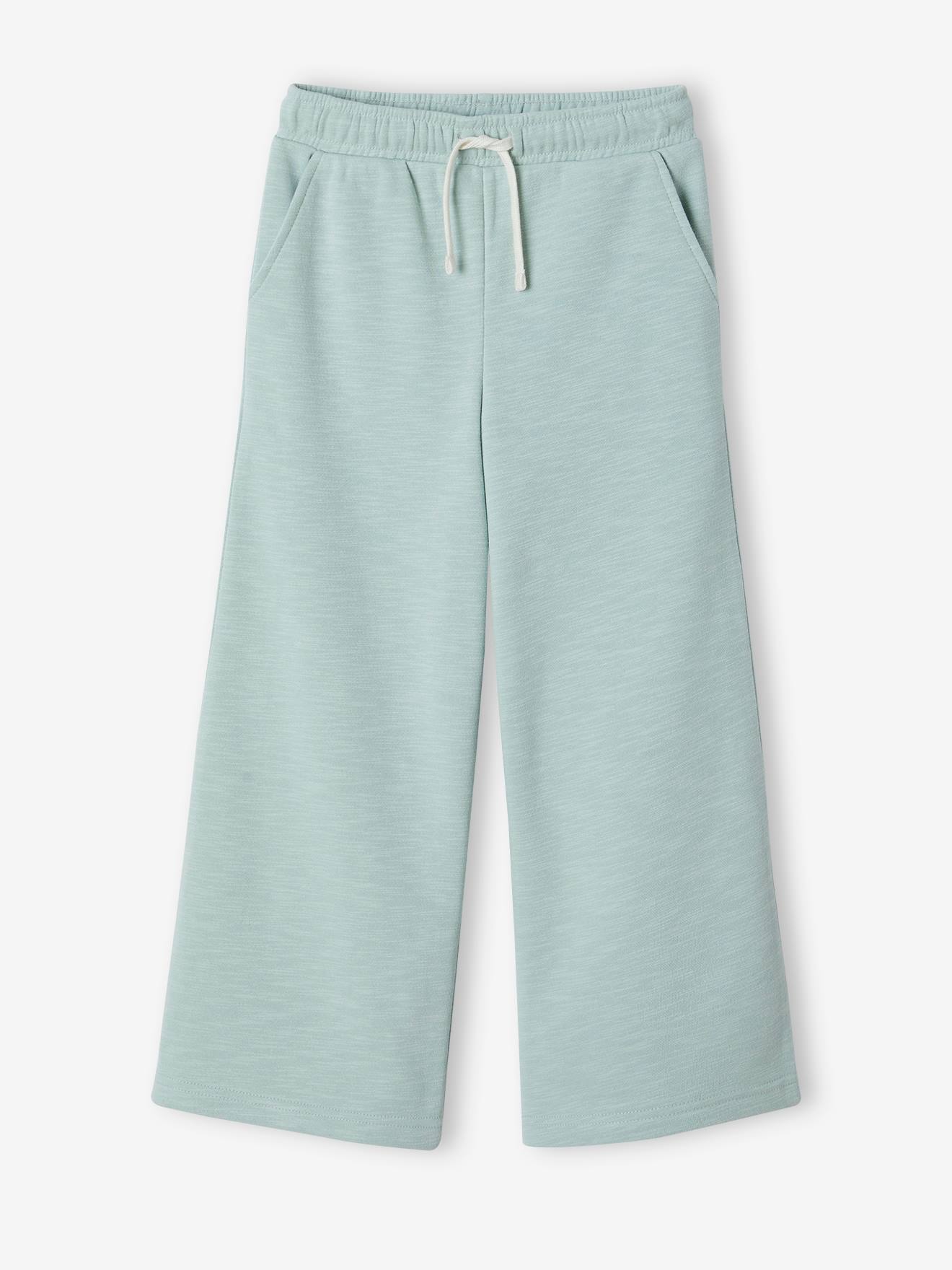 Wide-Leg Joggers for Girls aqua green