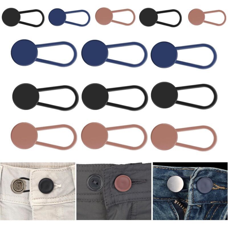 15 Trouser Button Extenders, Trouser Wideners, Button Extensions, Elastic Waist Extenders, Trouser Extenders for Jeans, Shirts, Dresses, Pants