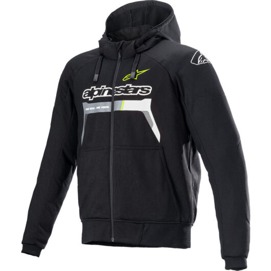 Alpinestars Chrome Ignition Motorcycle Hoodie - Black Yellow Fluo / UK/US 36-38" | EU 46 / 48 | S