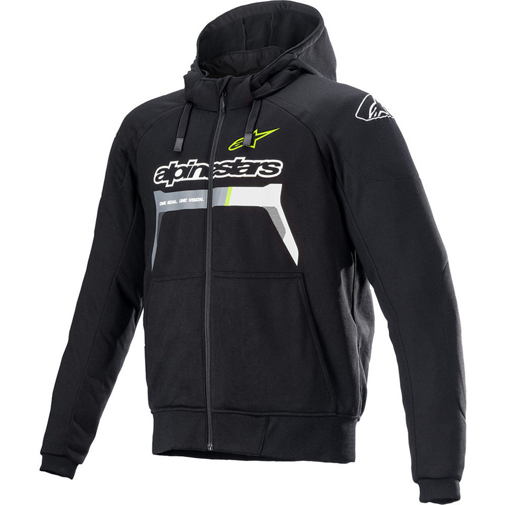 Alpinestars Chrome Ignition Motorcycle Hoodie - Black Yellow Fluo / UK/US 36-38" | EU 46 / 48 | S