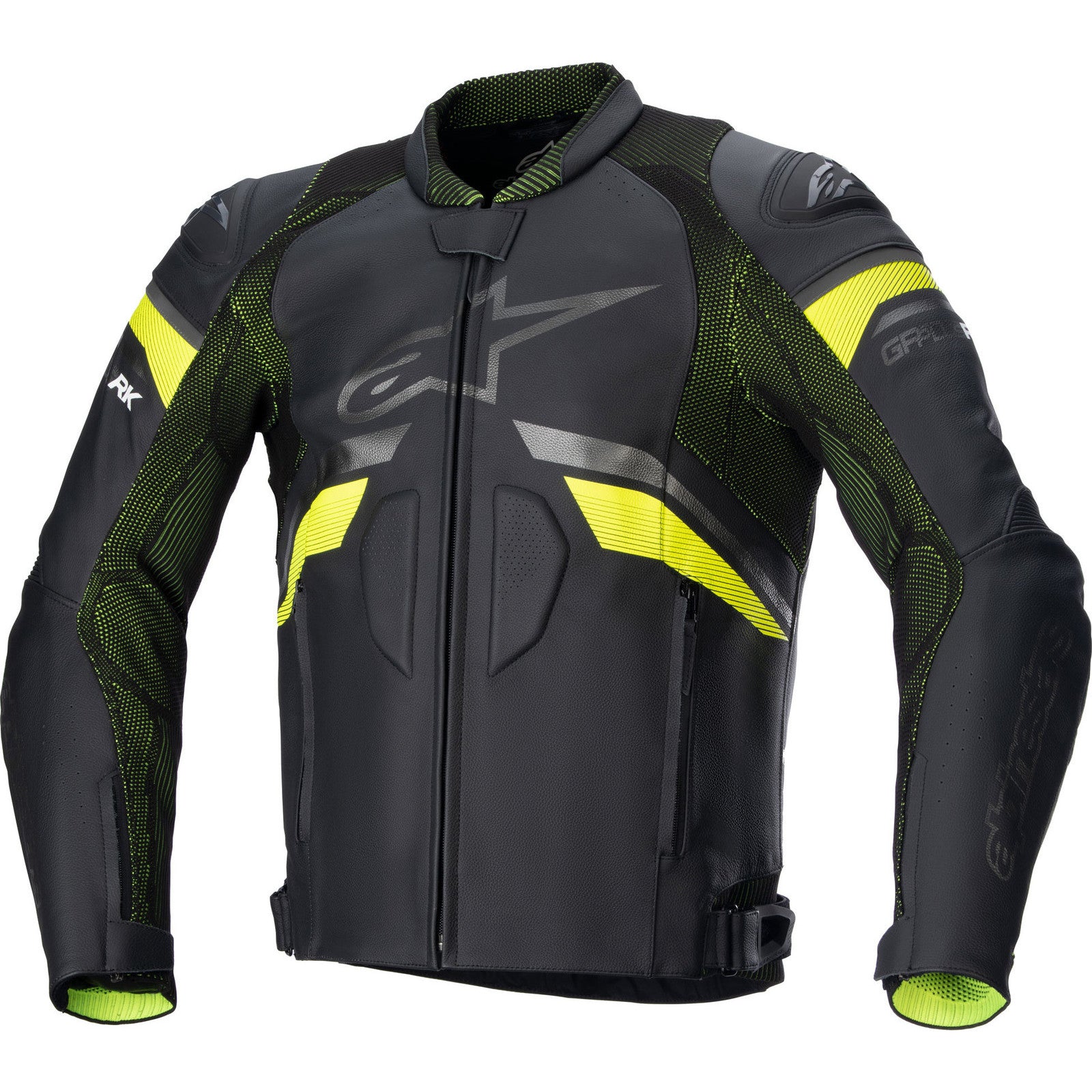 Alpinestars GP Plus R V3 Rideknit Leather Motorcycle Jacket - Black Yellow Fluo / UK 38" | EU 48 | US 38"