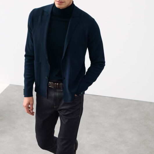 Autograph Knitted Blazer Dark Navy