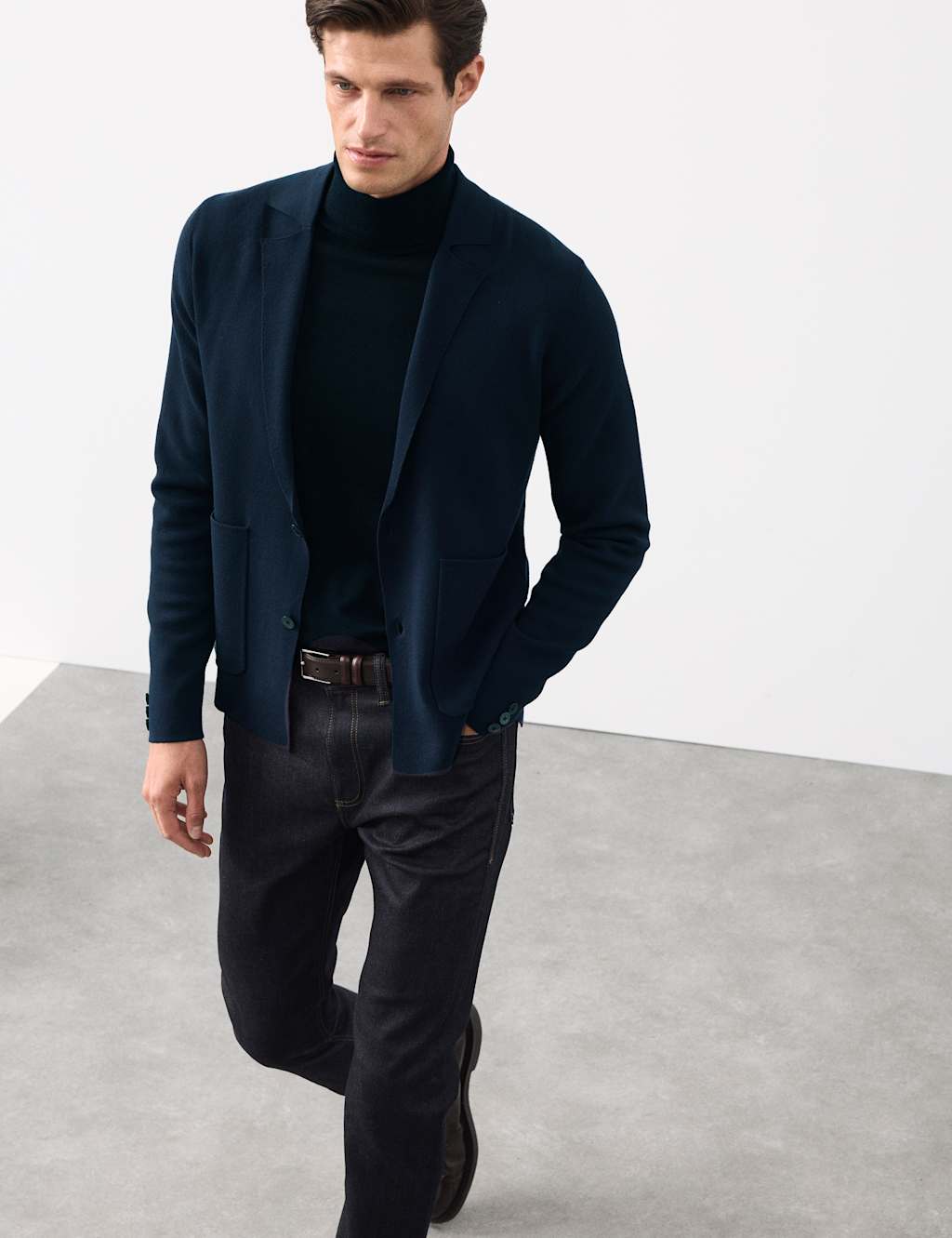 Autograph Knitted Blazer Dark Navy