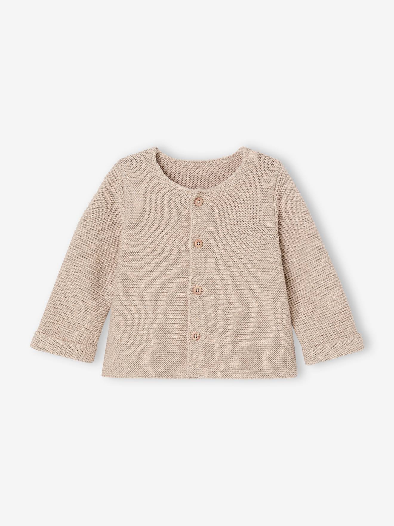 Baby Cardigan - BASICS 100% Cotton marl beige