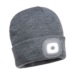 Beanie LED Head Light USB Rechargeable (Grey)